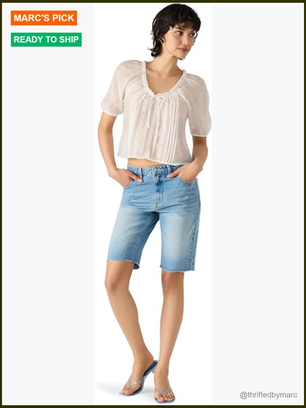 V-Neck Short Sleeve Tencel Blend T-Shirt Top